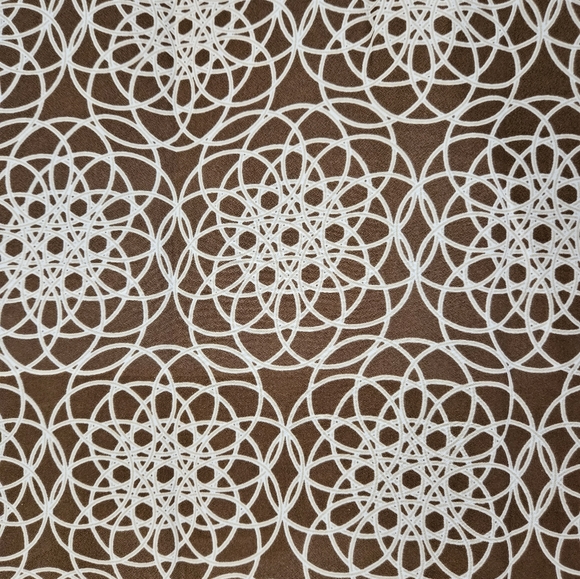 NWOT LOFT brown & cream geometric print beaded blouse top Womens Medium - Picture 8 of 8